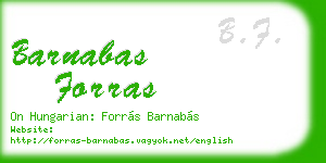barnabas forras business card